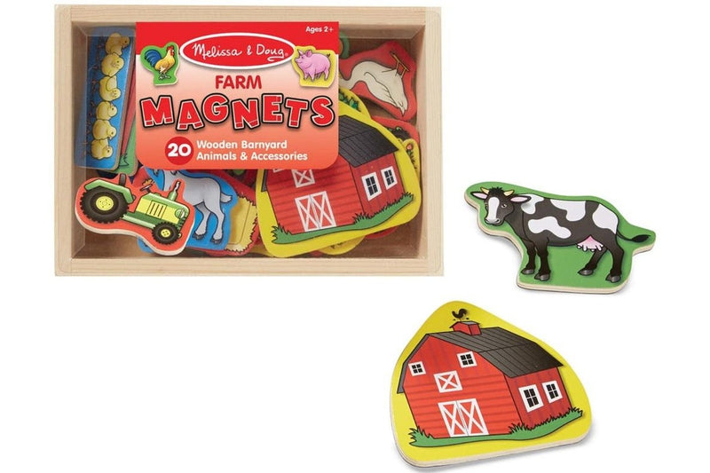 Melissa & Doug: Wooden Magnets Set - Farm