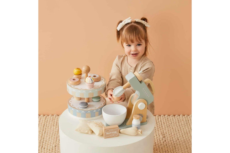 Nordic Kids Children's Wooden Interactive Imaginitive Play Toy Cake Stand Set 2+