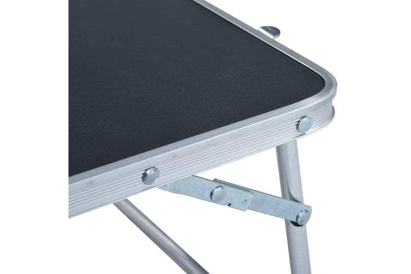 Folding Camping Table Grey Aluminium 60x40 cm vidaXL