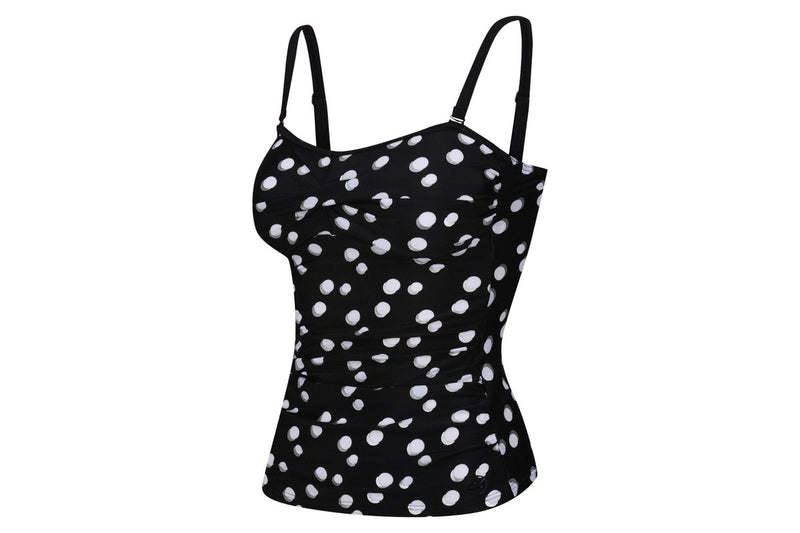 Regatta Womens/Ladies Aceana II Polka Dot Tankini Top (Black/White) (8 UK)