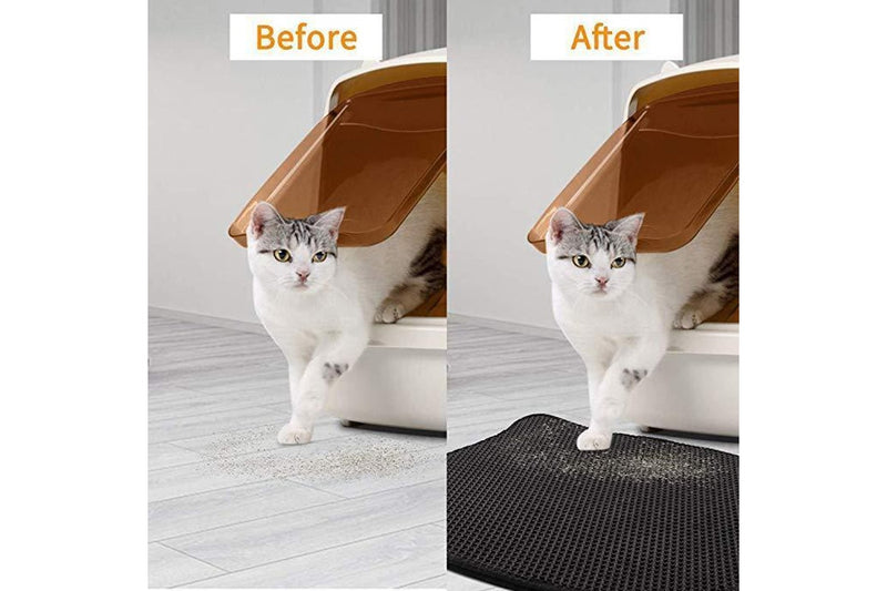 YES4PETS 2 X Double Layer Cat Litter Tray Trap Mat Catch Cat Litter House Box Pad Toilet Mat