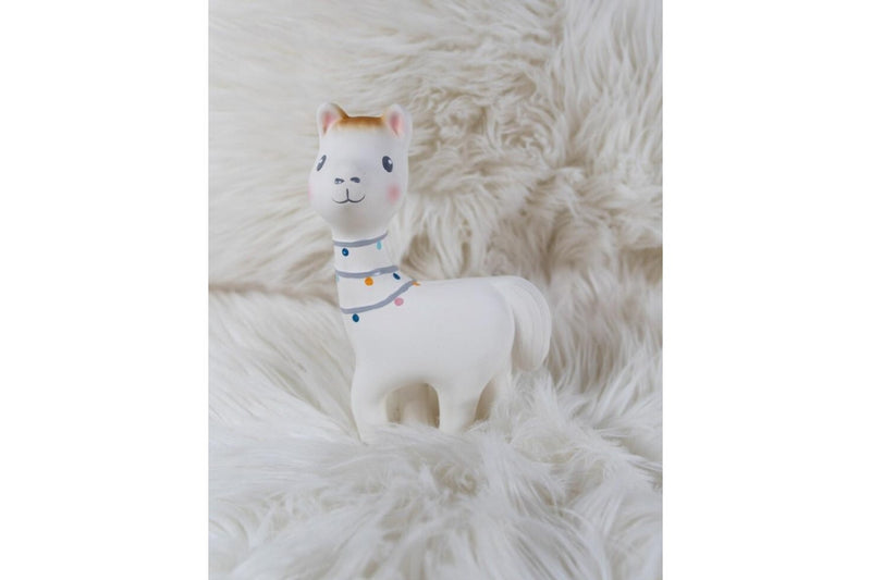 Tikiri: Natural Rubber Rattle Toy - Lilith the Llama (18cm)