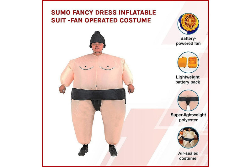 Sumo Fancy Dress Inflatable Suit Fan Operated Costume Dress Up, Costumes