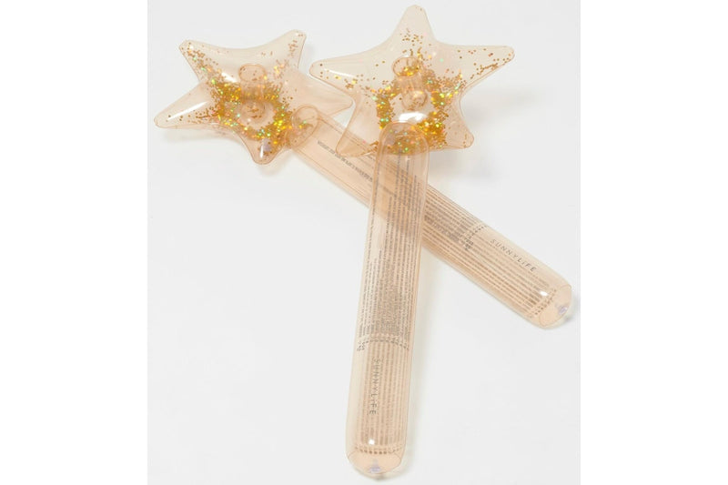 Sunnylife: Kids Inflatable Star Wand - Princess Swan Gold (Set of 2)