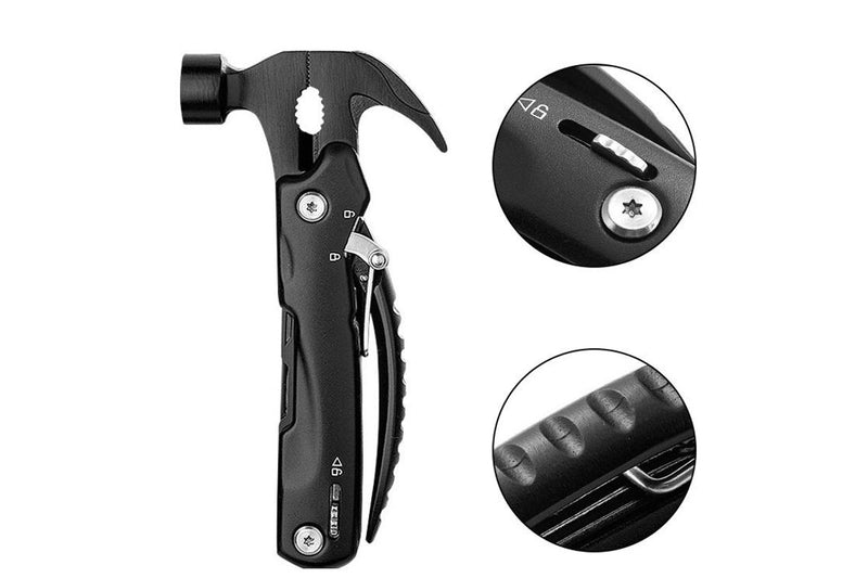 Multi-Purpose Hammer Camping Multitool - Black