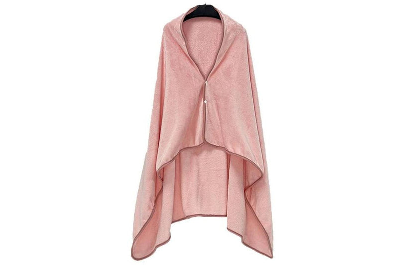 3-in-1 Travel Plane Shawl Blanket Multi-Functional Pillow Cloak Pink