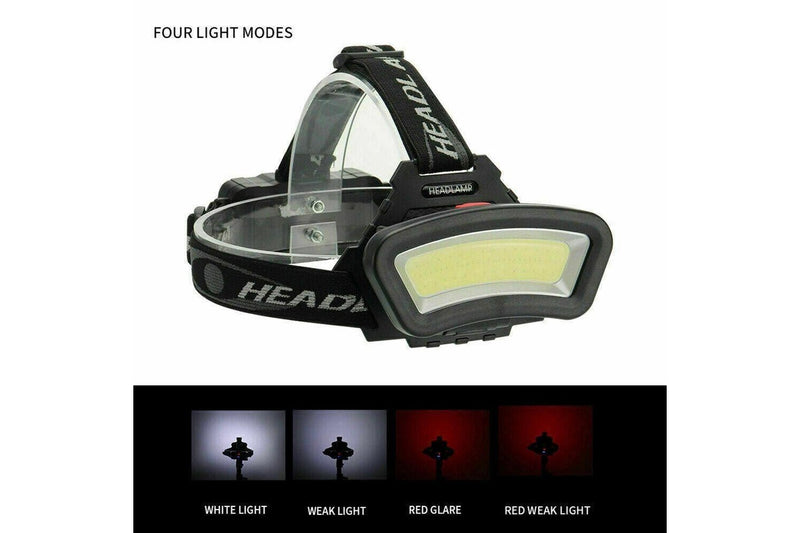 Ozstock 2 PCS 1000000LM COB+LED Headlamp Headlight Torch USB Rechargeable Flashlight Work