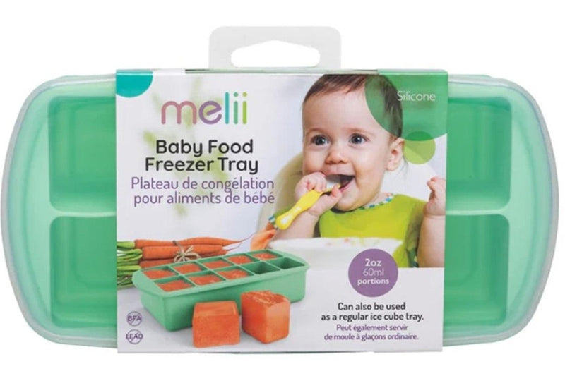 Melii: Silicone Baby Food Freezer Tray with Lid - Mint