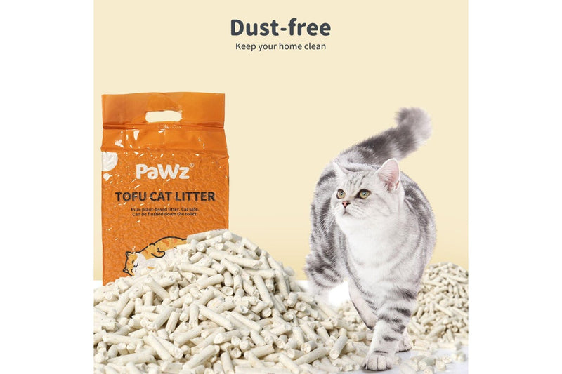 Pawz 2.5kg Tofu Cat Litter Clumping Flushable Fast Super Absorben Natural x1