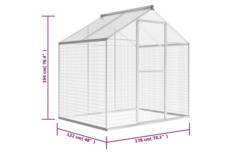 Outdoor Aviary Aluminium 178x122x194 cm vidaXL