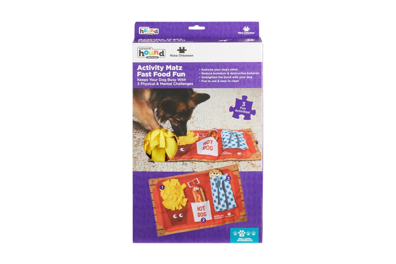 Outward Hound: Activity Matz Fast Food, Fun Dog Puzzle Mat - Multicolored