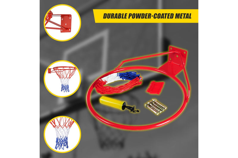 Pro Size Wall Mounted Basketball Hoop Ring Goal Net Rim Dunk Shooting Outdoor