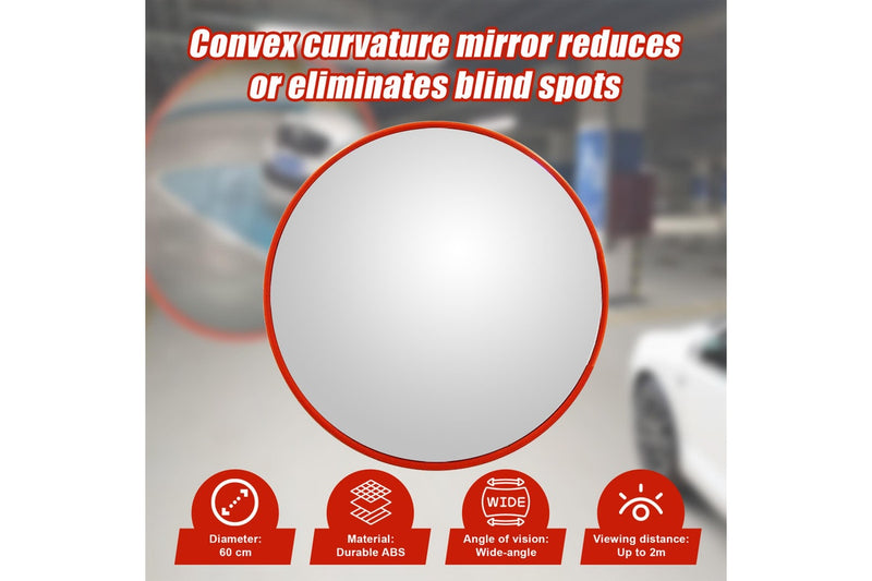 60cm Wide Angle Security Curved Convex Road Safety Mirror Traffic Driveway