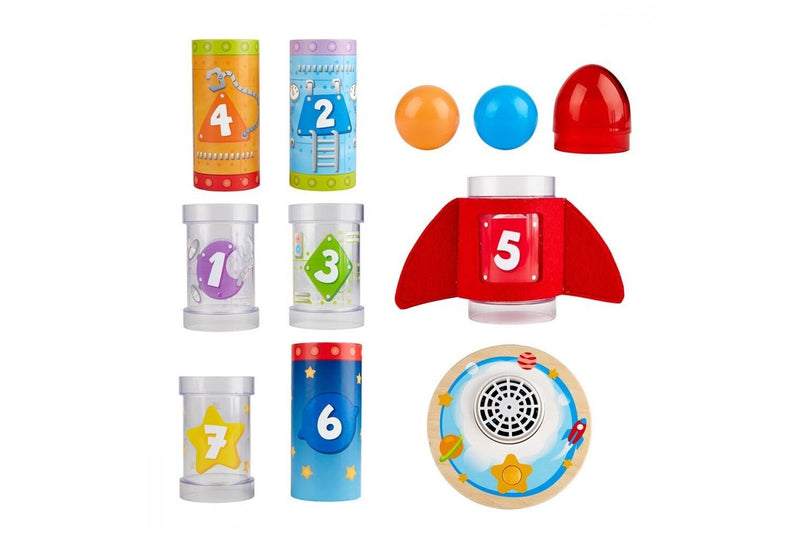 Hape Rocket Ball Air Stacker Learning Music Sounds Kids Toddler Play Toy 24m+