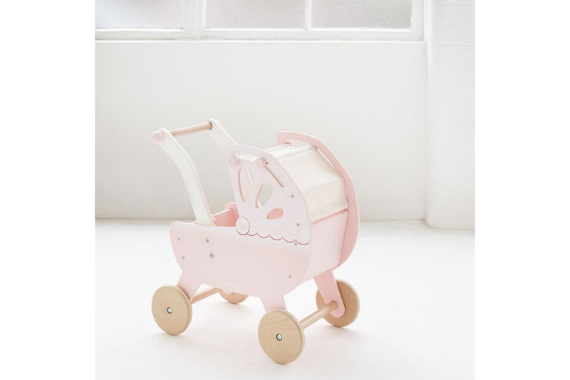 Le Toy Van Honeybake 46cm Sweet Dreams Pram Wooden Toy Pretend Play Kids 3+ Pink