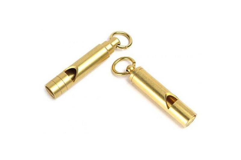 Brass High Frequency Survival Whistle Emergency Tool Gold Round Head Safety Whistles