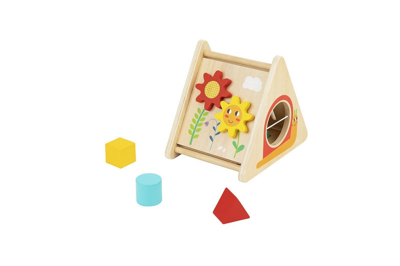 4pc Tooky Toy Toddler Kids Wooden Activity Triangle Block Learning Puzzle 12m+