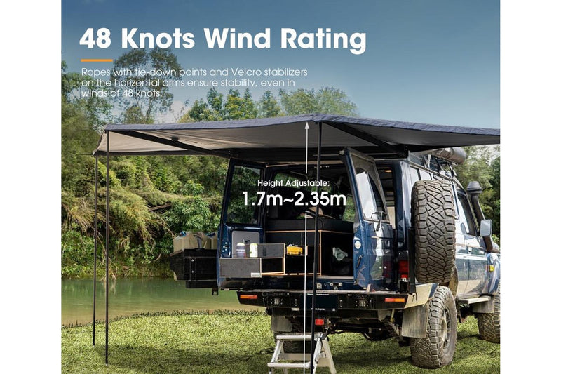 San Hima 180 Degree Free-Standing Awning 600D Double-Ripstop Oxford UPF50+ 4X4