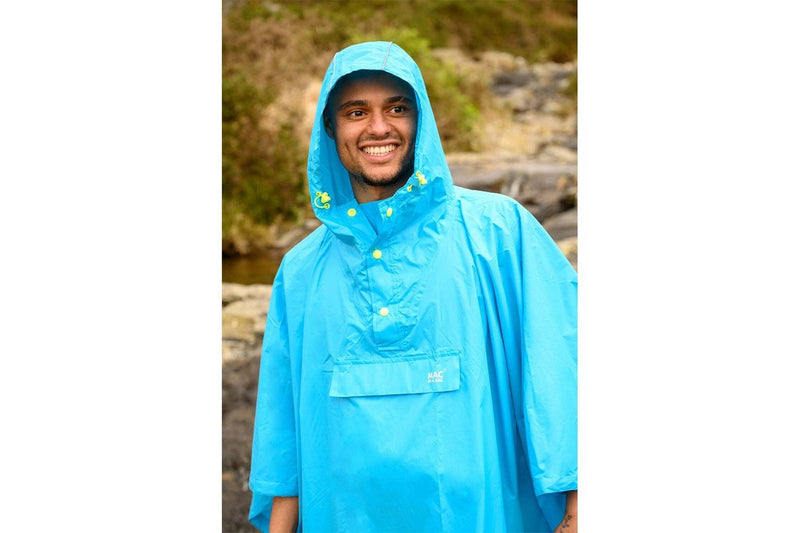 Mac In A Sac Packable Unisex Adults Poncho Waterproof Cape One Size Neon Blue