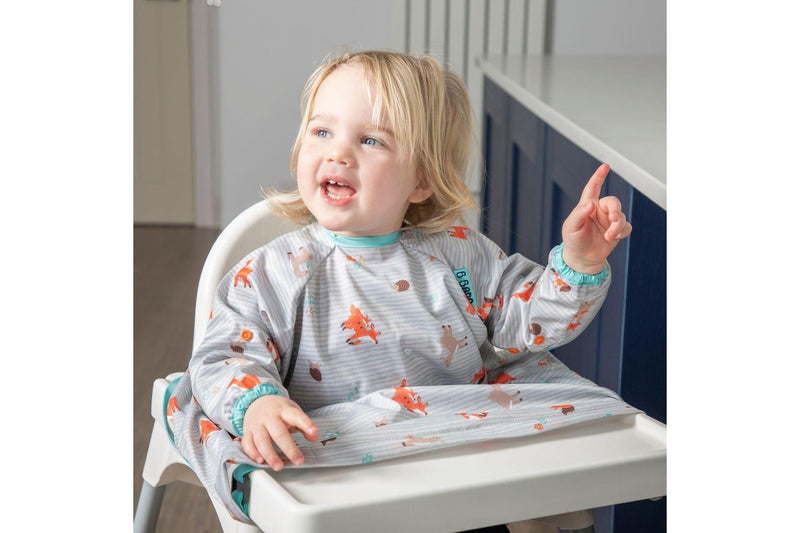 Bibado: Highchair Coverall Bib with Long Sleeves - Woodlands Forest