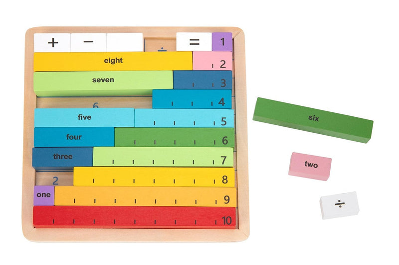 Tooky Toy Maths Learning Rods Counting Educational Game Board Kids Toddler 3+