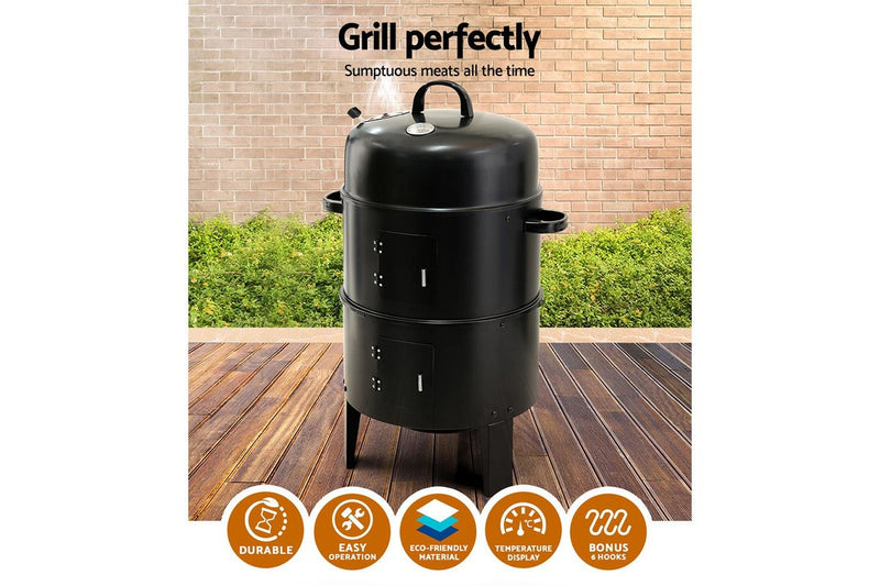 Grillz 3-In-1 BBQ Grill Charcoal Smoker