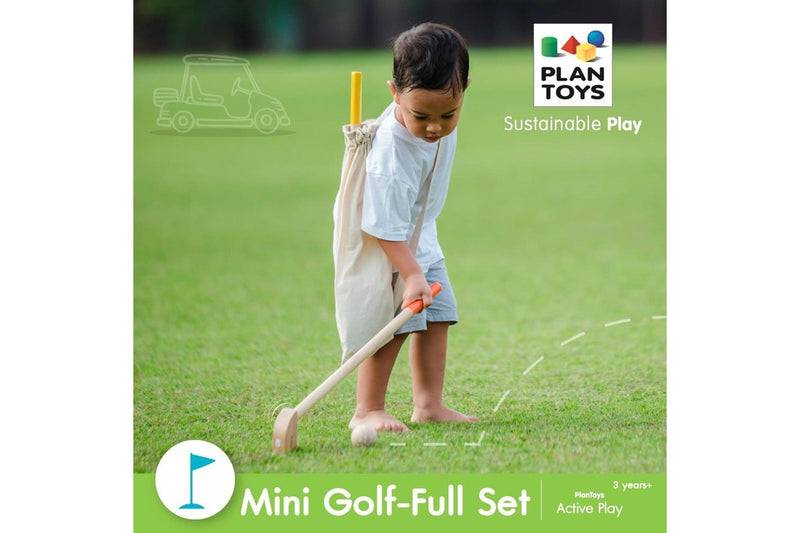 Plan Toys Mini Golf Full Set Kids Childrens Interactive Play Fun Toy Playset 3+