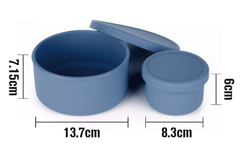 Haakaa: Round Silicone Food Container Set - Suva Grey