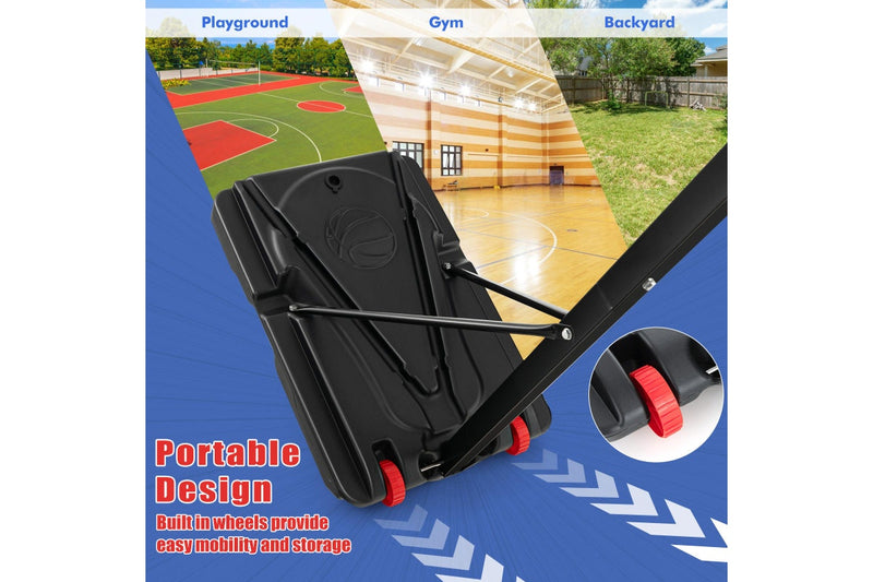 Costway Portable Basketball Hoop System Stand Heavy Duty Basketball Ring Adjustable w/Wheels Weight Bag Outdoor