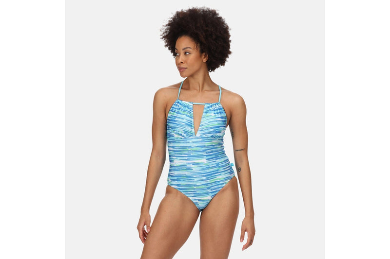 Regatta Womens/Ladies Halliday Brush Stroke One Piece Swimsuit (Seascape) (12 UK)