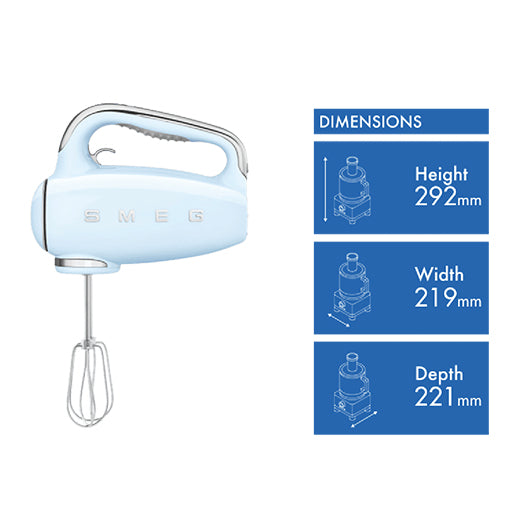 Smeg Digital Hand Mixer Pastel Blue