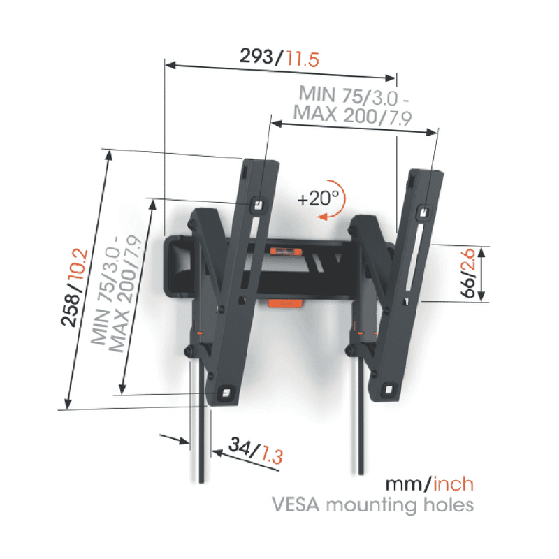 Vogels Tilting TV Wall Mount 19-43"