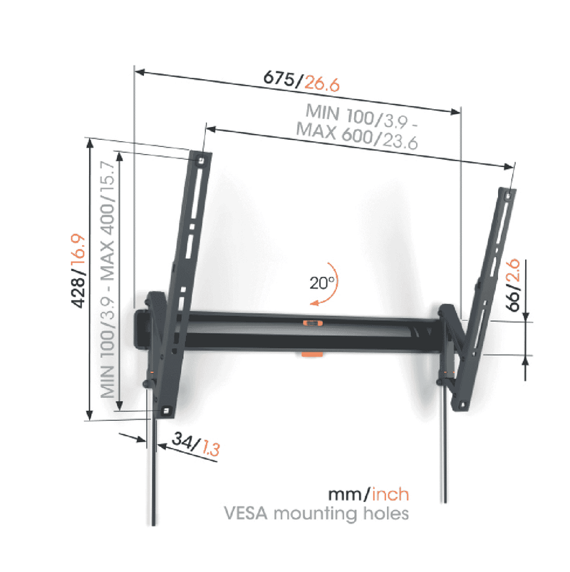 Vogels Tilting TV Wall Mount 40-77"