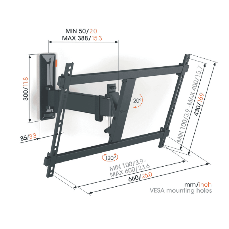 Vogels Full Motion TV Wall Mount 40-77"