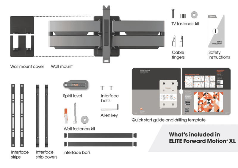 Vogels Ultra-Slim Elite Forward Full Motion TV Wall Bracket (Extra Large (55-100")