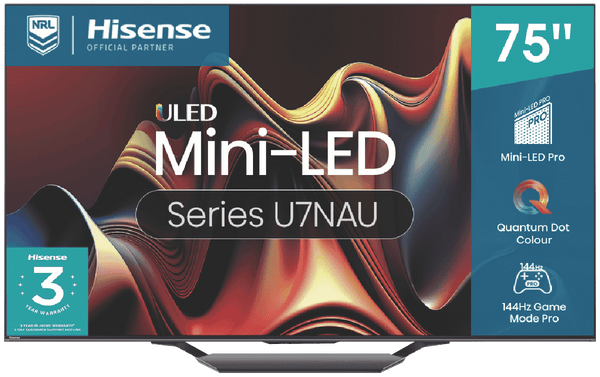 Hisense 75" U7NAU 4K Mini-LED QLED Smart TV 24