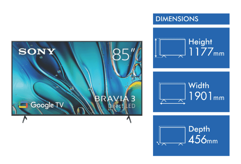 Sony 85" BRAVIA 3 4K HDR Google TV 24