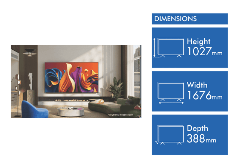 Hisense 75" Q6NAU 4K QLED Smart TV 24