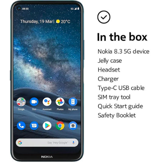 Nokia 8.3 5G Android Smartphone (Official Australian Version) 2020, Unlocked Mobile Phone with Dual Sim, Cinematic Video Quad Camera, Zeiss Optics, Pure Display, 2-Day Battery, 8/128GB