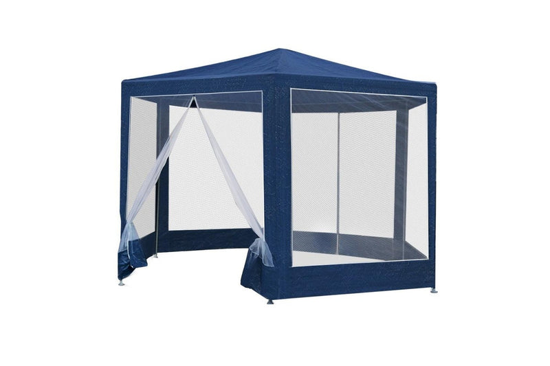 Instahut Gazebo?2x2m Marquee Wedding Party Tent Outdoor Camping Mesh Wall Canopy Shade Gazebos Navy