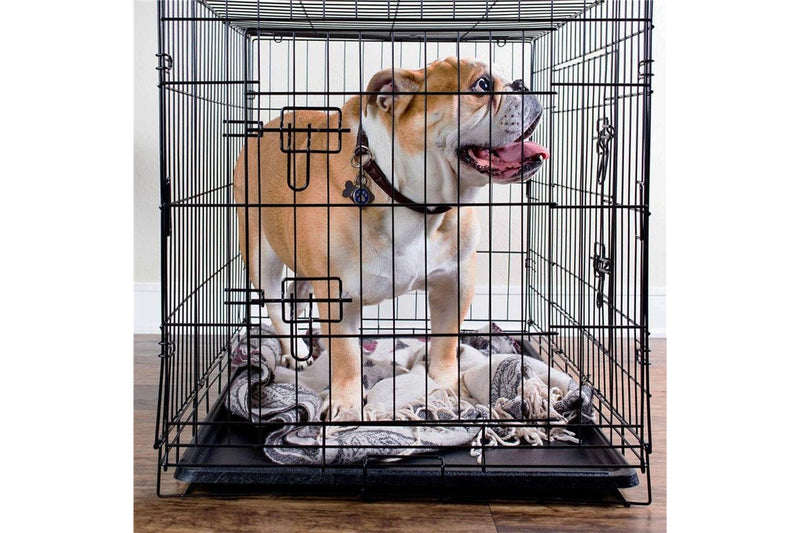 24 inch Double Door Folding Pet Wire Cage Metal Folding Cage for Pets