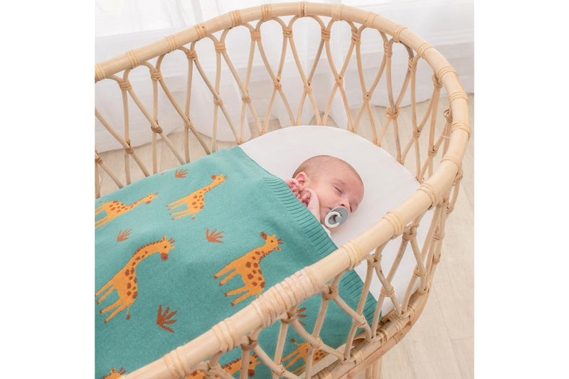 Living Textiles 85cm Whimsical Baby Blanket Infant Pram Comforter Giraffe Sage