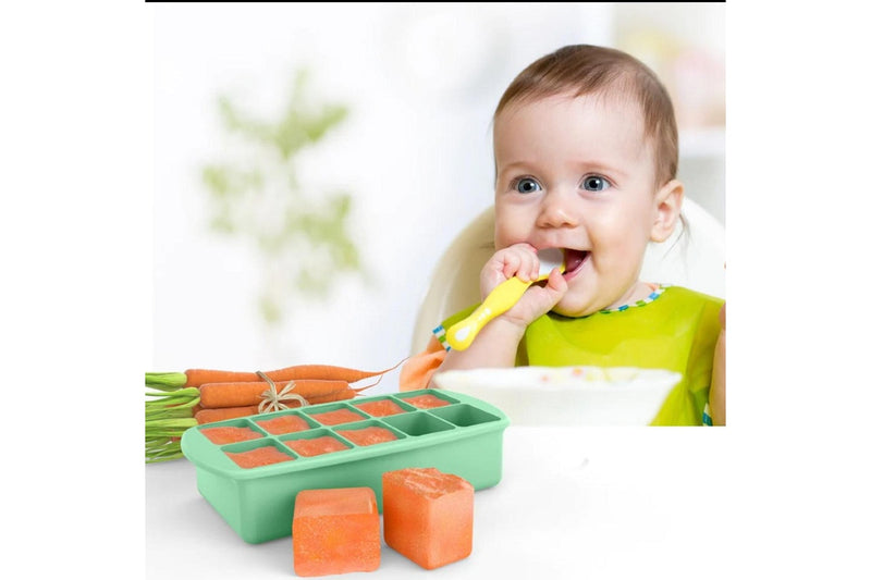 Melii: Silicone Baby Food Freezer Tray with Lid - Mint