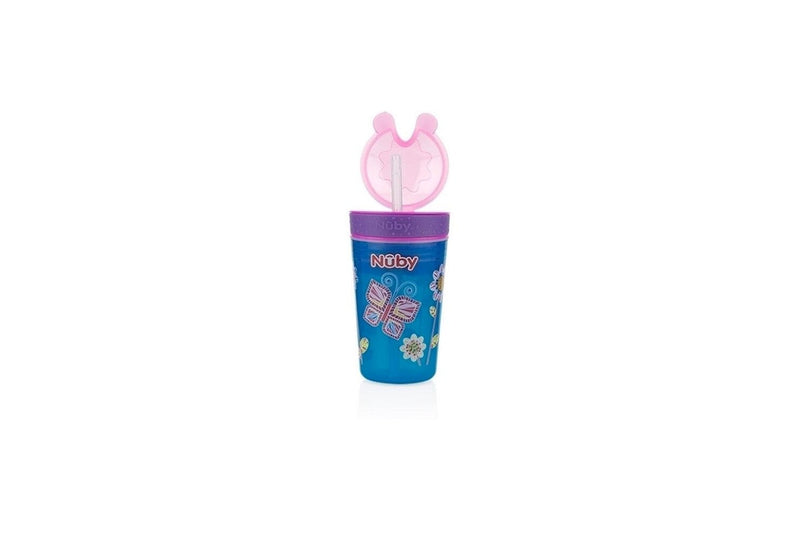 2x Nuby 2-in-1 Snack and Sip Drinking Cup w Container 270ml 6m+ Assorted