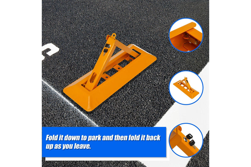 Fold Down Vehicle Security Car Parking Spot Lock Safety Bollard Barrier