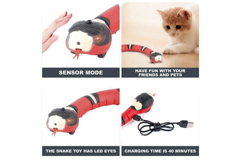 Pet Cat Toys Smart Sensing Snake USB Charging Electron Interactive Toy