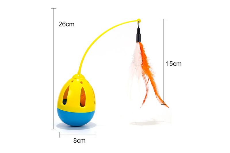 Funny Pet Interactive Tumbler Feather Cat Teaser Training Toy Cat Toys