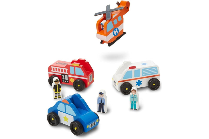 Melissa & Doug Emergency Vehicle Set Kids Childrens Interactive Play Toy 3+