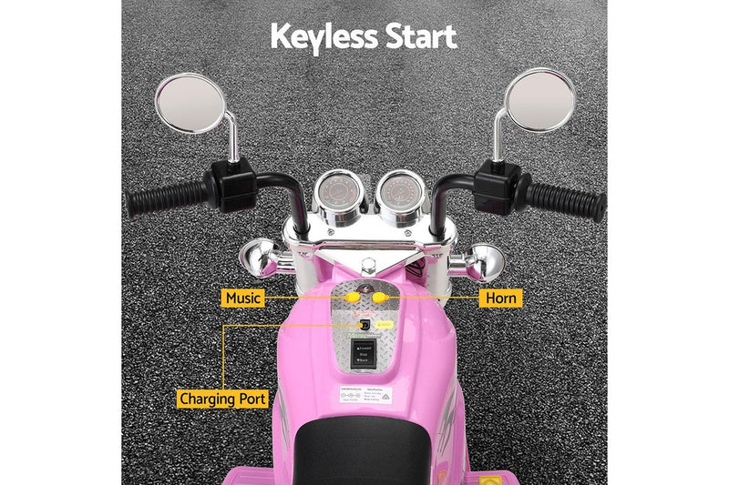 Rigo Kids Ride On Car Motorcycle Motorbike Electric Toys Horn Music 6V Pink