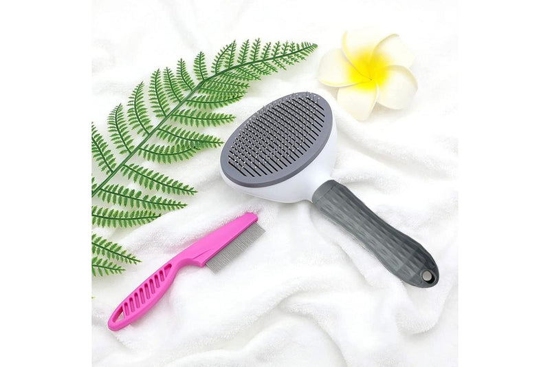 PETSWOL Pet Brush for Shedding Fur - Grey